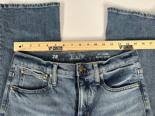 J. Crew 10" Demi Boot Crop Jeans High Rise Stretch Flora Wash 28 - Bild 6 von 9