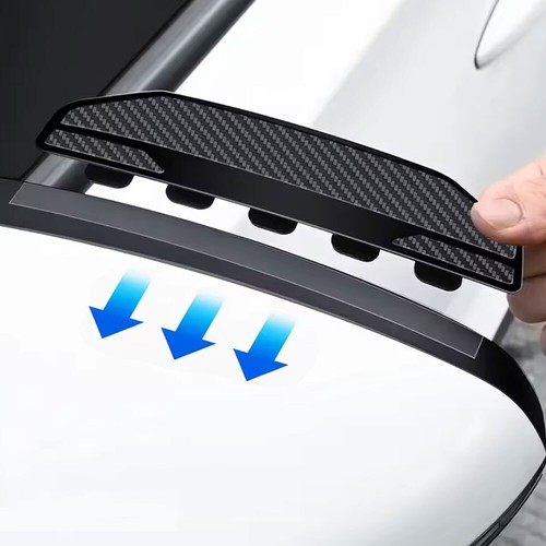 2x Car Rearview Mirror Rain Eyebrow Carbon Fiber Sun Visor Shade Cover Protector - Picture 6 of 9