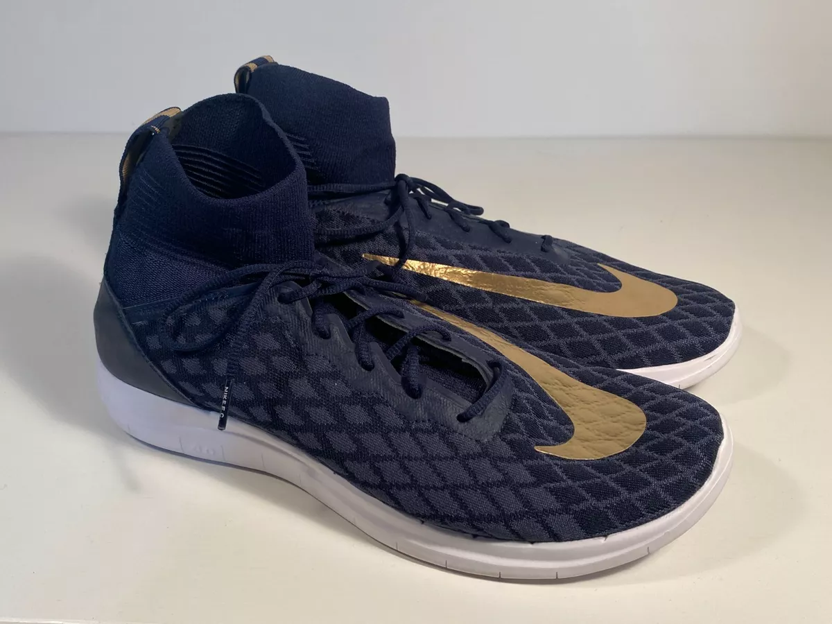 Nike Free Hypervenom 3 FC Flyknit Navy/Metallic Gold (898029-400) Shoes Men  11