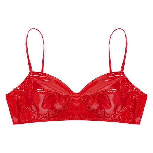 Sexy conjunto de lencería de cuero sintético para mujer ropa de club nocturno sin almohadilla sujetador con falda acampanada - Imagen 38 de 41