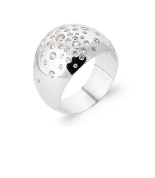 Bague large bombée argent 925 et zirconium pour illuminer vos tenues