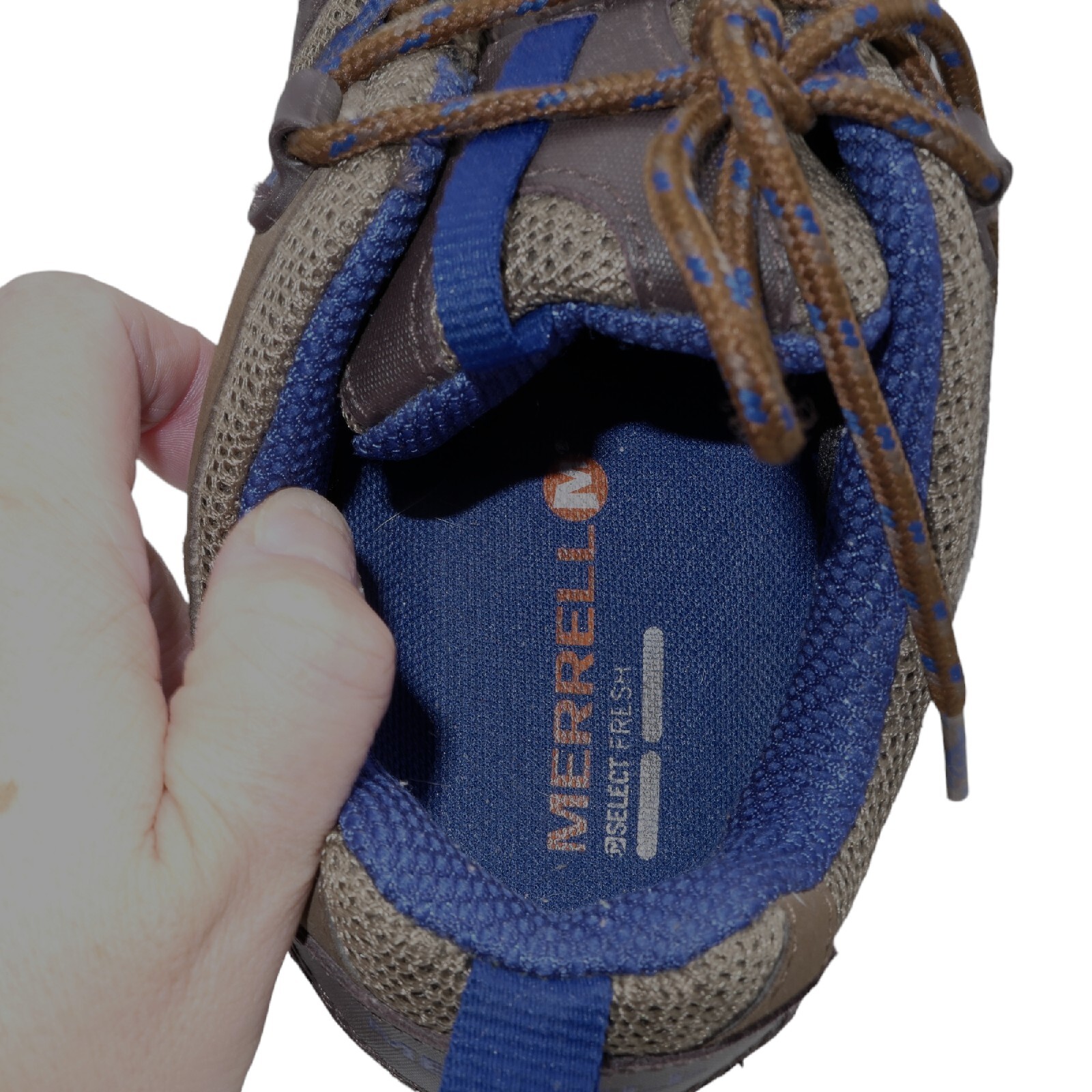 Scarpe da trekking sportive Merrell da donna taglia 7 5 Siren marrone blu escursionismo GORP EUC