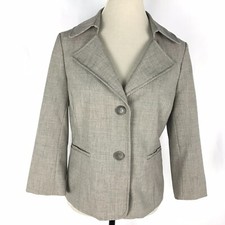 Rafaella Studio Women Jacket Blazer 2 Button Single Breast Blazer Pocket Grey 10