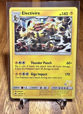 Zebstrika #16 45/181 Rare Non Holo Team Up Pikachu Stamped  Pokemon Card NM