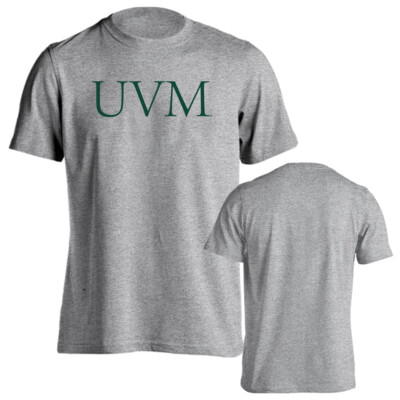 University of Vermont Catamounts UVM Initials Text Adult Short Sleeve T-Shirt