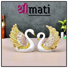श्रीmati™ Swan Pair Feather Design Showpiece for Home Decor ( Free Shipping )