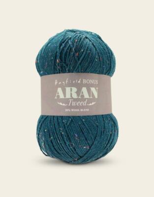 Sirdar Hayfield Bonus Aran Mit Wolle Strickwolle Garn 400g - 637 Teal Tweed