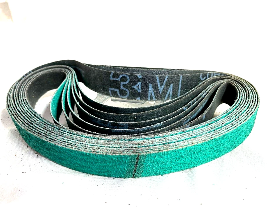 Cintas lijadoras de banda de aire de 20 mm 3M 20 mm x 520 mm 60 g x 100 piezas revestimiento de circonio Foto 2 de 3
