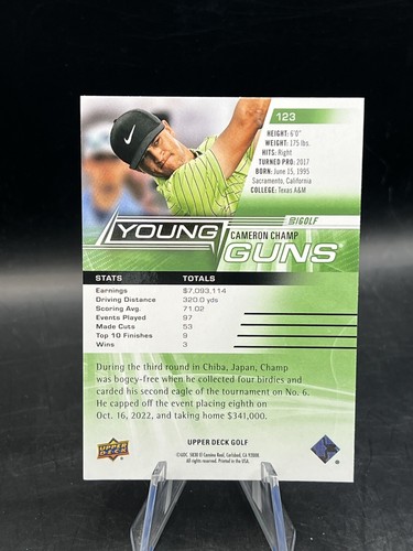 2024 Upper Deck Golf Cameron Champ Young Guns #123 - Picture 2 of 2