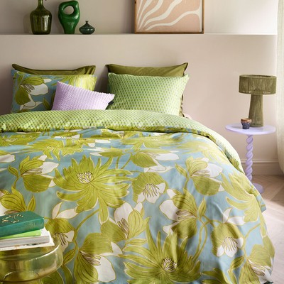 Melodi Green Cotton Floral Quilt Cover Set by Oilily