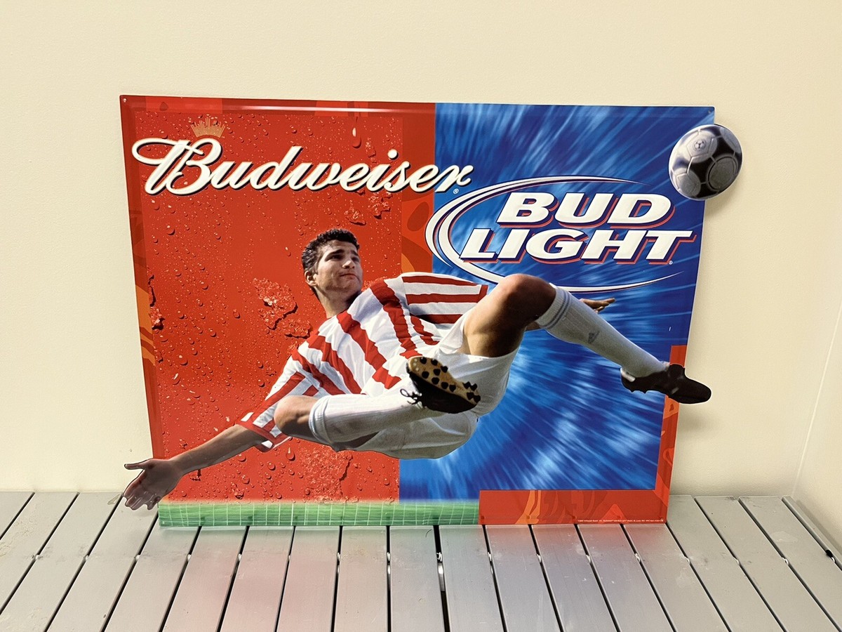 Vintage Metal Tin Budweiser Bud Light Official Beer 2009 Soccer