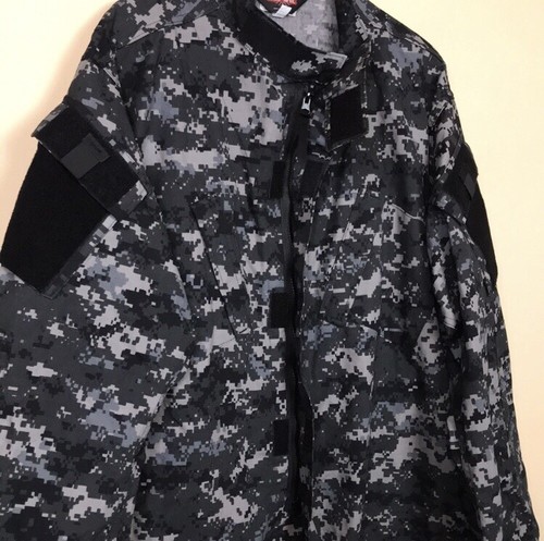 Tru-Spec Men’s XL Long Camouflage Military Multi-Pocket Gray Black Shirt - Picture 5 of 12
