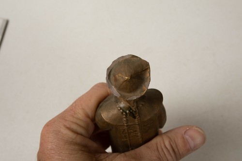 Porcealain or Brown Ceramic Chinese Monk Man (R3D) Gold 5.5" Figure Hollow - Picture 7 of 7