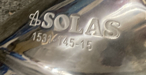 NEW GENUINE SOLAS 1531-145-15 PROPELLER NEW SATURN 3 BLADE 14.5"D 15" PITCH SS - Bild 4 von 7