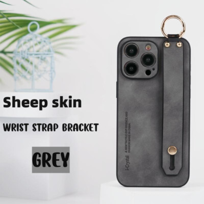 Shockproof Leather Wrist Strap Phone Case For iPhone 15 Pro Max 14 13 12 11