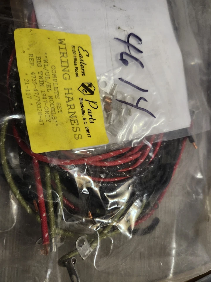 Kit de arnés de cableado Harley se adapta a 1947 EL, 1947 WL, 1947 UL para 1947 gemelos grandes Foto 2 de 4