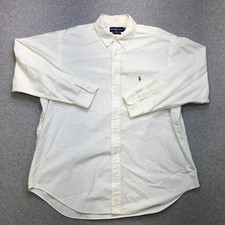 Polo Ralph Lauren Shirt Men's 17.5 35 White Yarmouth Oxford 100 Cotton Flesh
