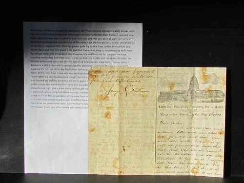 150th Pennsylvania Bucktail letter on 150th Pennsylvania Volunteer letterhead