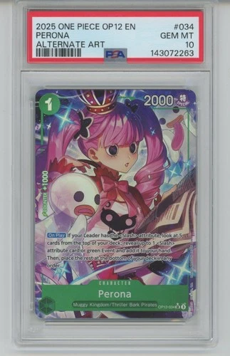 PSA 10 PERONA 2025 One Piece OP12 EN #034 Alternate Art SP