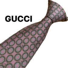 GUCCI Tie 100 Silk Pink 9.3cm Excellent