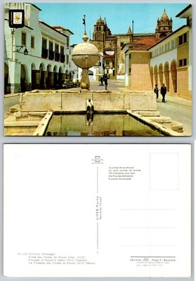 Evora Portugal Fountain of Moura's Gates XVI Century Vintage Postcard