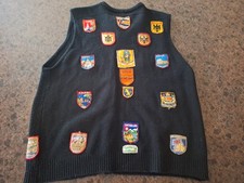 Vtg 1960's Travel Tourist European Patches Vest Jacket  9FB