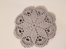 4Pcs/Lot Hand Crochet Round Lace Doily Coaster Flower Cotton Bland Gray 6" New
