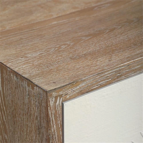 Uttermost Dani 4-Door Contemporary Wood Cabinet in White/Woodtone - Picture 7 of 9