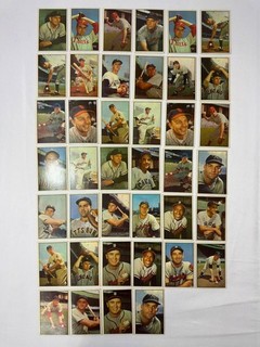 1953 Bowman Color Baseball 40 Card Lot Boudreau Kell McDougald Vintage
