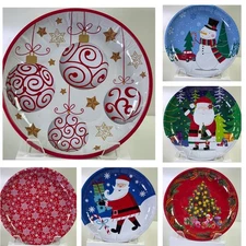 Greenbriar International Christmas Holiday 10” Round Serving Trays