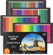 Shuttle Art 172 Colored Pencils for Adult 172 Count (Pack of 1), 172 Colors 