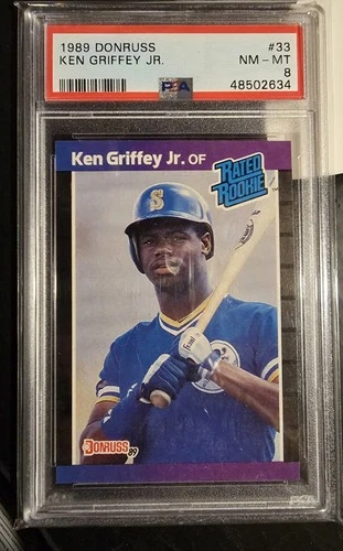 1989 Donruss Rated Rookie Ken Griffey Jr #33 RC PSA 8 Rookie