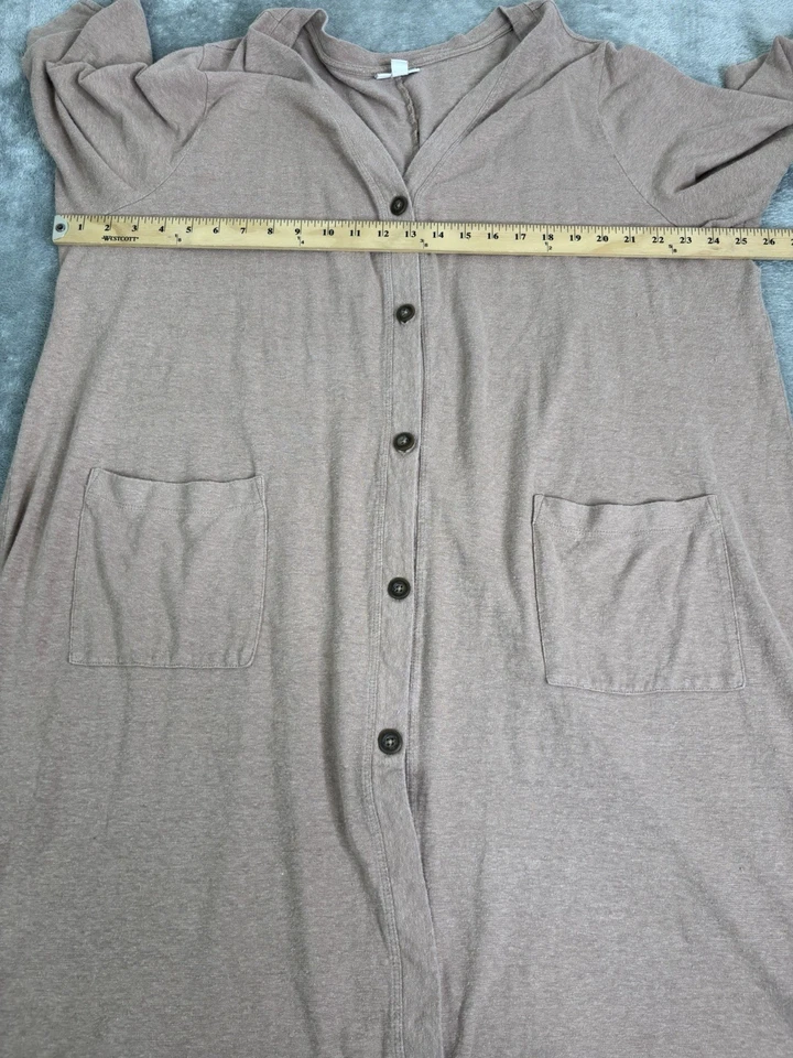 Cárdigan suéter plumero de algodón orgánico de cáñamo Pure Jill para mujer talla 3X beige Foto 4 de 4