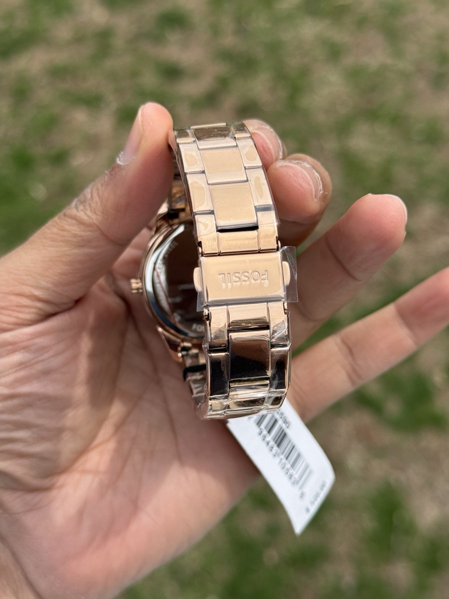 Fossil Rose Gold Crystal Bezel Women's Bracelet Watch | eBay