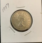 1959 Canadian 25 Cents Silver Coin Elizabeth II