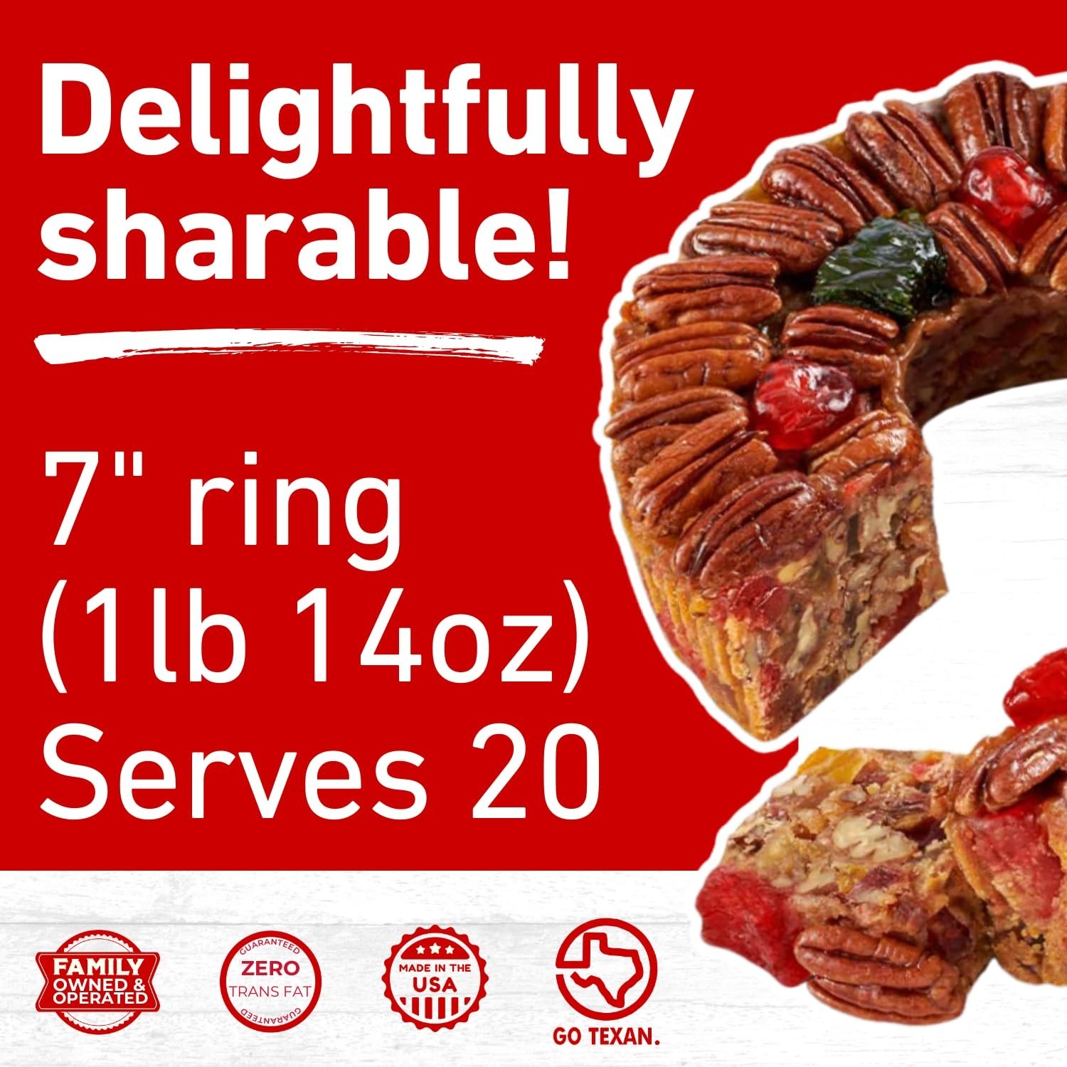 Perfect Slice DeLuxe Fruitcake - Pecans & Pineapple 30 oz