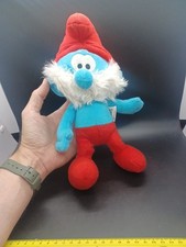 Smurf Papa Smurf Plush Toy Stuffed Animal Doll Vtg Cartoon 1980s