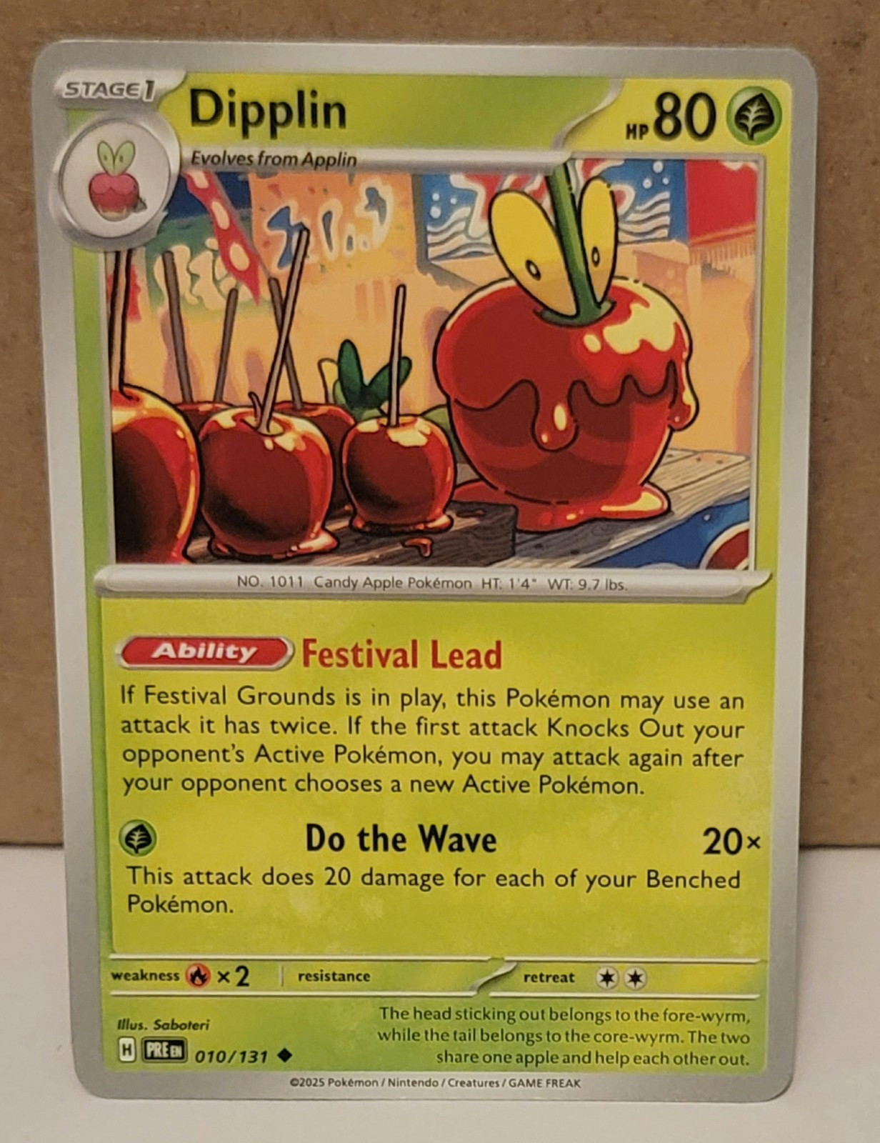 Pokemon TCG Card - 010/131 Dipplin - Prismatic Evolutions - Uncommon NM