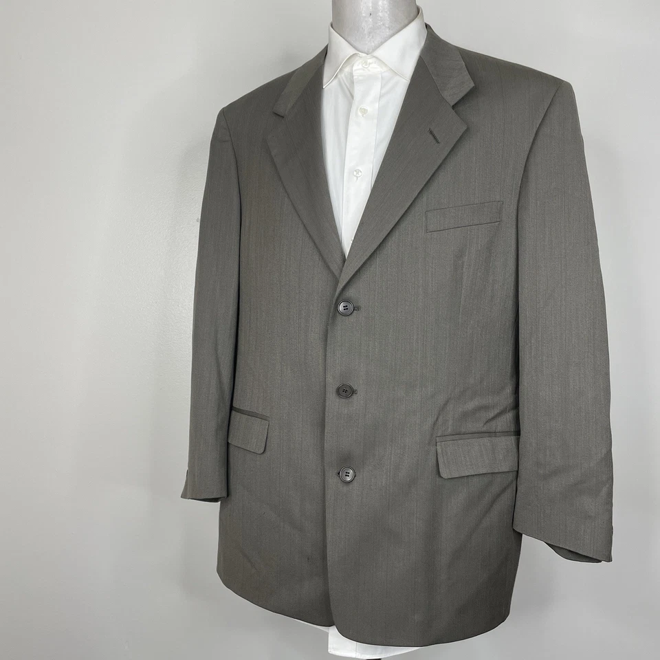 Костюм мужской Lord and Taylor сделано в США 2 предмета 44R 38x30 оливковый в полоску - Изображение 4 из 4