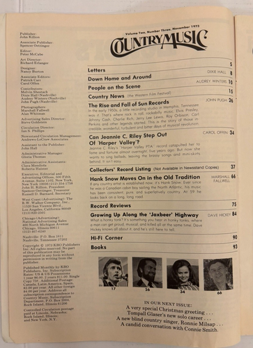 Country Music Magazine November 1973 Elvis, Cash, Jerry Lee, Sun Records VG VTG - Imagen 4 de 13