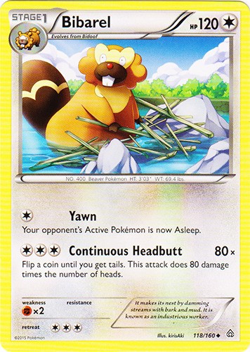 Bibarel - 118/160 - Uncommon NM, English Pokemon Primal Clash
