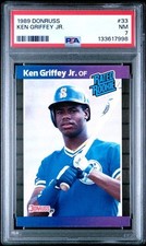 1989 Donruss #33 Ken Griffey Jr. Seattle Mariners RC PSA 7 NM
