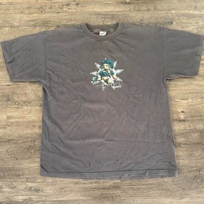 Vintage Y2K Plastik Anime Girl Graphic T-Shirt Murina XXL Faded Distressed