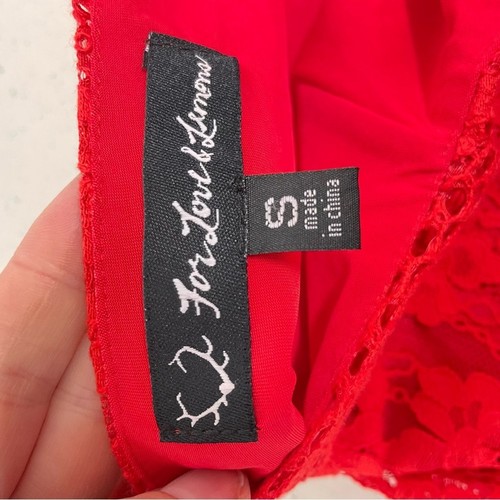 For Love & Lemons Minirock rot Spitze Damen S Girly Coquette romantisch Stretch - Bild 3 von 6