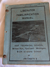 WWII AAF Liberator Familiarization Manual B-24 Airplane School sb book Michigan