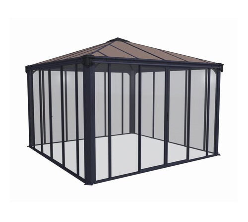Wintergarten Pavillon Aluminium Palram Canopia Ledro anthrazit 360x360x295cm - Bild 1 von 9