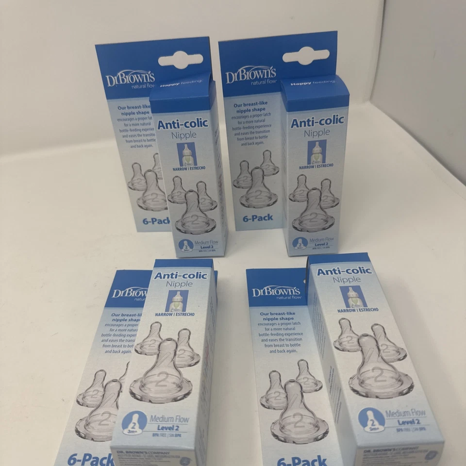 24 pcs. Dr. Brown’s Original Level 2 (3m+) Nipple - 24 Count Anti-colic Baby New - Image 2 of 4