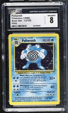 CGC 8 Poliwrath 13/102 Holo Set Base Carta Pokemon Classificata