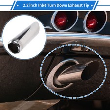 2.2 Inlet T304 Stainless Steel Turn Down Exhaust Tip 305mm Long Silver Tone