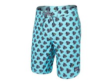 SAXX Men's Betawave 2N1 Swim Shorts Blue Fish Print Size- 32